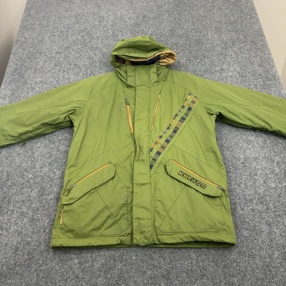 Burton Snowboard Jacket Mens M Green Polyester Nylon Hooded Gorpcore Utility